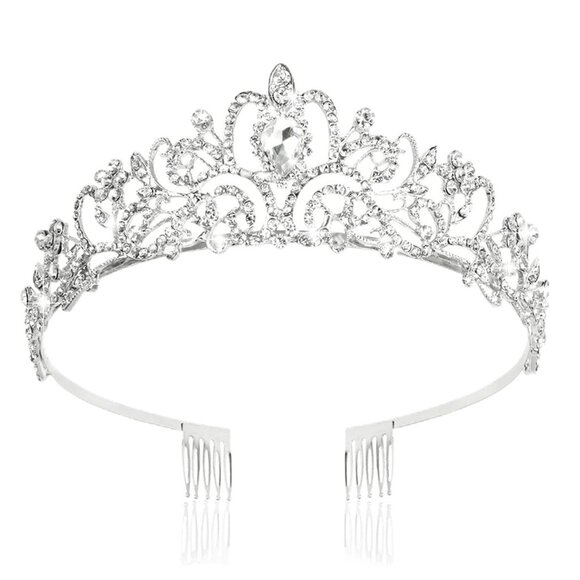 Tiara Crown Headband Princess Elegant Tiara with Combs for Women - Picture 1 of 7